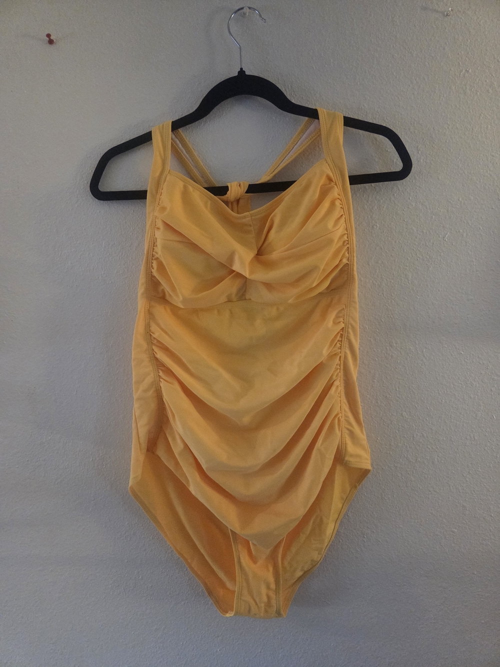 Ruched Yellow One-Piece Swimsuit